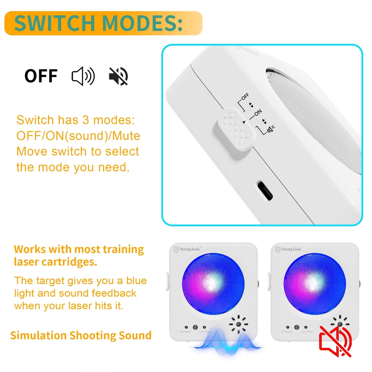 Dry Fire Laser Target Portable Trainer Accessories for Dry Fire Training Compatible Most of Cartridges